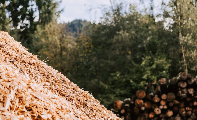 Nahaufnahme von Hackschnitzel